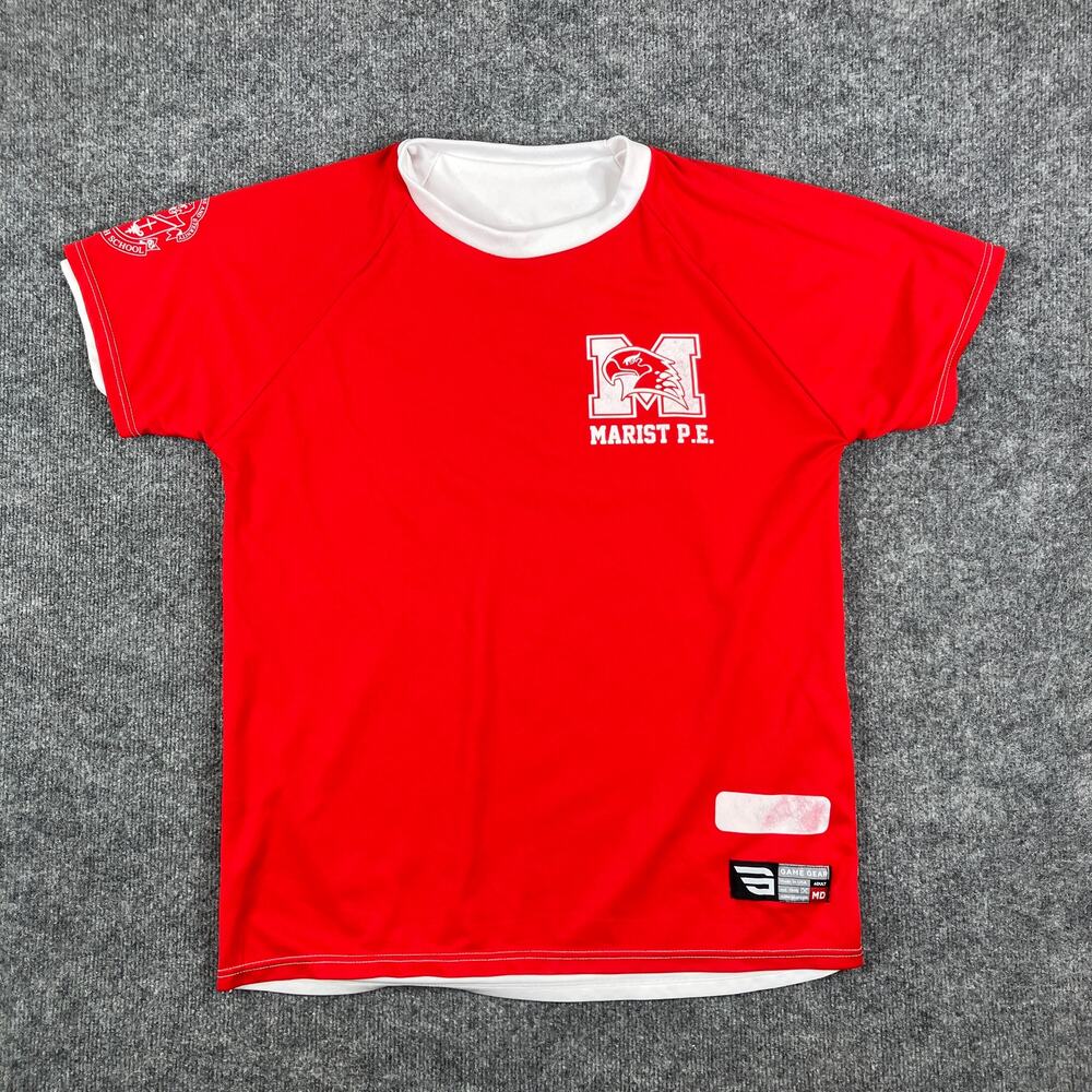 Game Gear Marist PE Shirt Mens M Red White Athletic Performance Tee